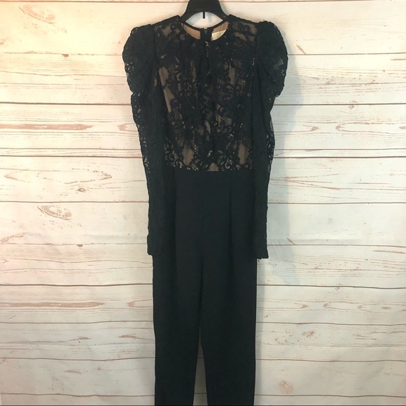 Michael Kors Victorian Floral Lace Puff Sleeve Jumpsuit - Picture 13 of 16
